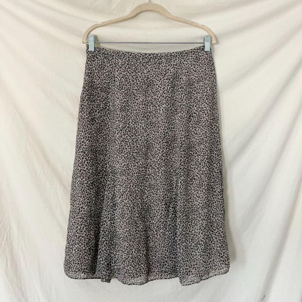 Vintage Mesh Leopard Print Midi Mesh Skirt